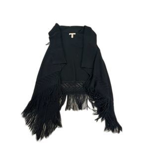American Rag Black Fringed Sweater Vest Size L